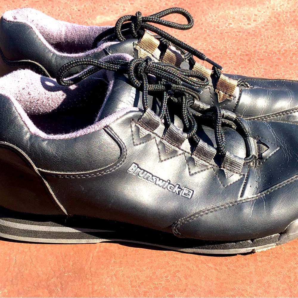Brunswick K101-1 Bowling Shoes Men's Black Leather Bowing Shoe Size 11M